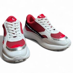 Love Moschino Red Chunky Platform Sneakers Size 38